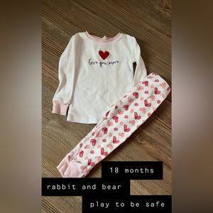 12-18 month rabbit&bear pajamas